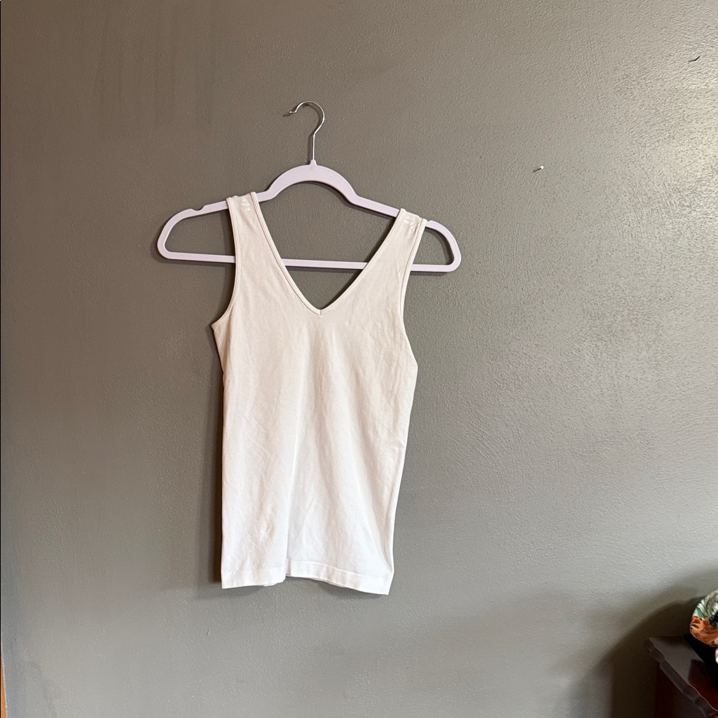 Elegant White V-Neck Tank Top